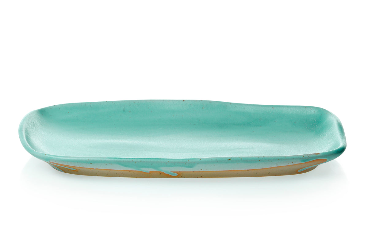 Earth 32cm Oblong Platter - Sea Foam